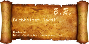 Buchholzer Radó névjegykártya